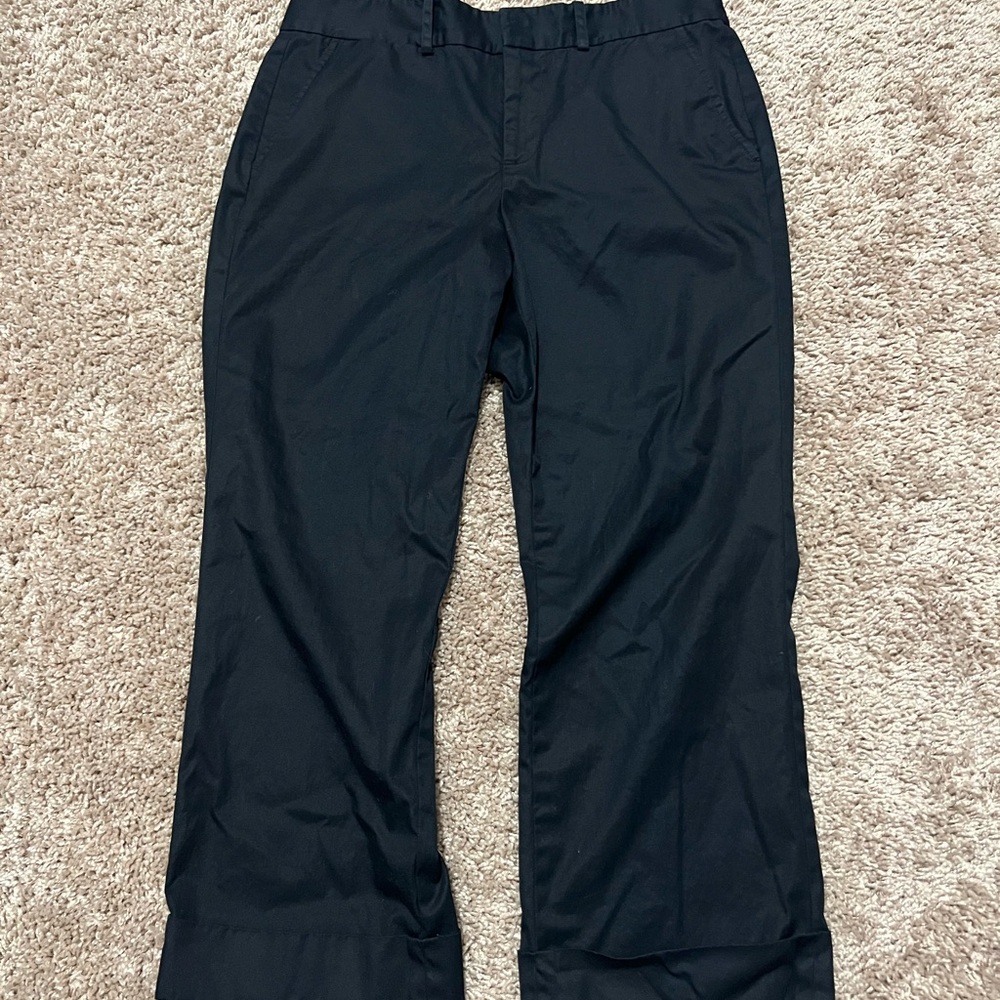 Women's Ralph Lauren Adelle Pants Size 4 Petite Black Stretch Cotton